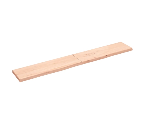 Estante de pared madera maciza roble sin tratar 200x30x(2-4) cm