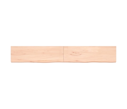 Estante de pared madera maciza roble sin tratar 200x30x(2-4) cm