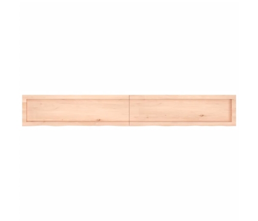 Estante de pared madera maciza roble sin tratar 200x30x(2-4) cm