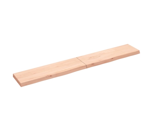 Estante de pared madera maciza roble sin tratar 200x30x(2-6) cm