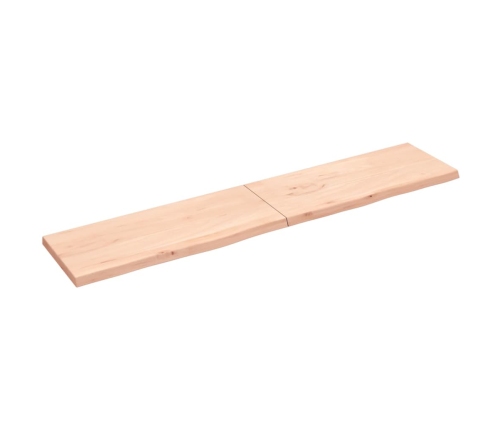 Estante de pared madera maciza roble sin tratar 200x40x(2-4) cm