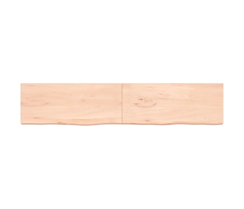 Estante de pared madera maciza roble sin tratar 200x40x(2-4) cm