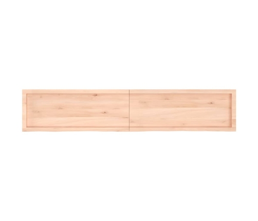 Estante de pared madera maciza roble sin tratar 200x40x(2-4) cm