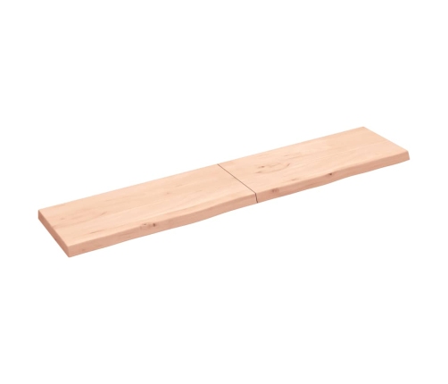 Estante de pared madera maciza roble sin tratar 200x40x(2-6) cm