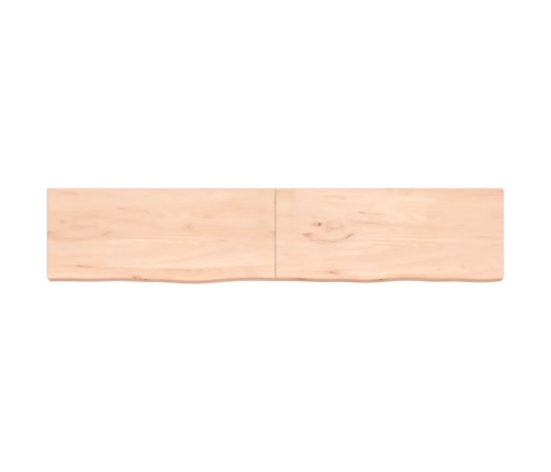 Estante de pared madera maciza roble sin tratar 200x40x(2-6) cm