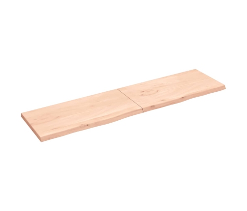 vidaXL Estante de pared madera maciza roble sin tratar 200x50x(2-4) cm