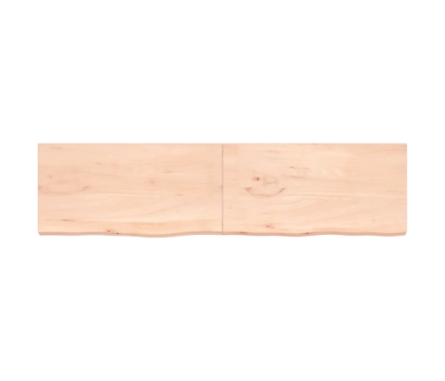 vidaXL Estante de pared madera maciza roble sin tratar 200x50x(2-4) cm