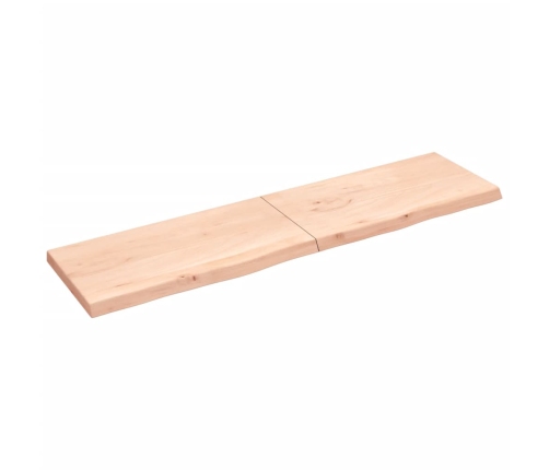 Estante de pared madera maciza roble sin tratar 200x50x(2-6) cm