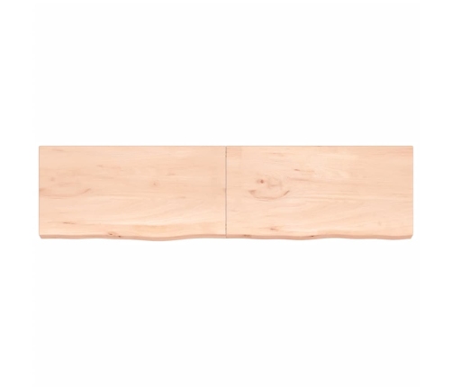 Estante de pared madera maciza roble sin tratar 200x50x(2-6) cm