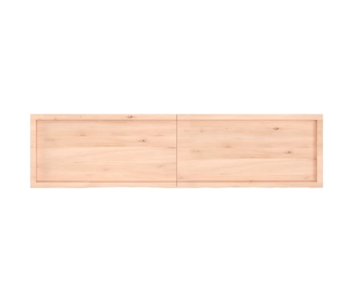 Estante de pared madera maciza roble sin tratar 200x50x(2-6) cm