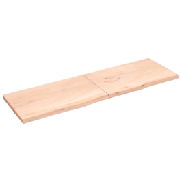 Estante de pared madera maciza roble sin tratar 200x60x(2-4) cm