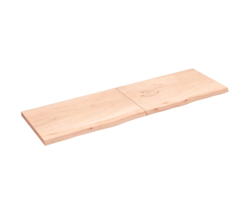 Estante de pared madera maciza roble sin tratar 200x60x(2-4) cm