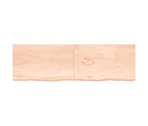 Estante de pared madera maciza roble sin tratar 200x60x(2-4) cm