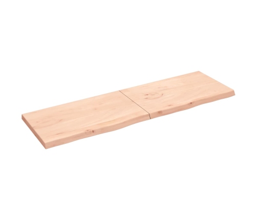 Estante de pared madera maciza roble sin tratar 200x60x(2-6) cm