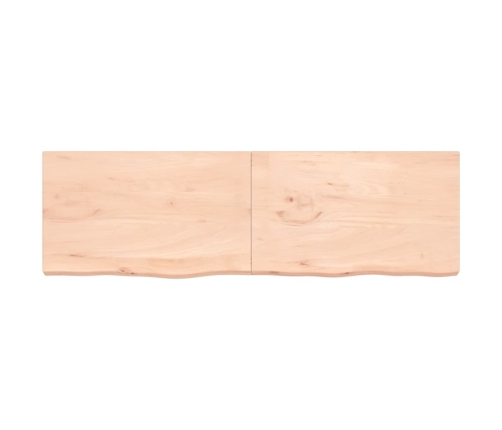 Estante de pared madera maciza roble sin tratar 200x60x(2-6) cm