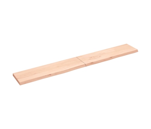 Estante de pared madera maciza roble sin tratar 220x30x(2-4) cm