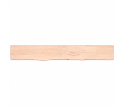 Estante de pared madera maciza roble sin tratar 220x30x(2-4) cm