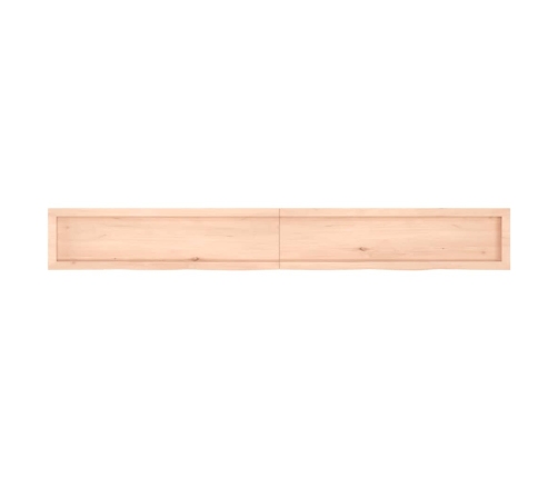 Estante de pared madera maciza roble sin tratar 220x30x(2-4) cm