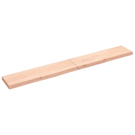 Estante de pared madera maciza roble sin tratar 220x30x(2-6) cm