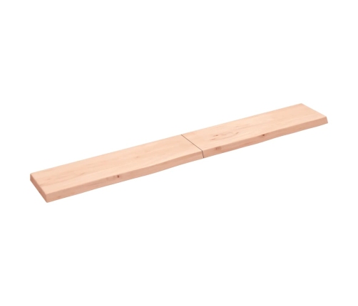 Estante de pared madera maciza roble sin tratar 220x30x(2-6) cm