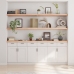Estante de pared madera maciza roble sin tratar 220x30x(2-6) cm