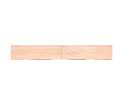 Estante de pared madera maciza roble sin tratar 220x30x(2-6) cm