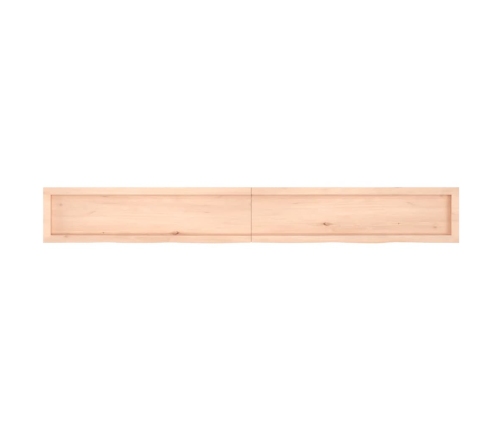 Estante de pared madera maciza roble sin tratar 220x30x(2-6) cm