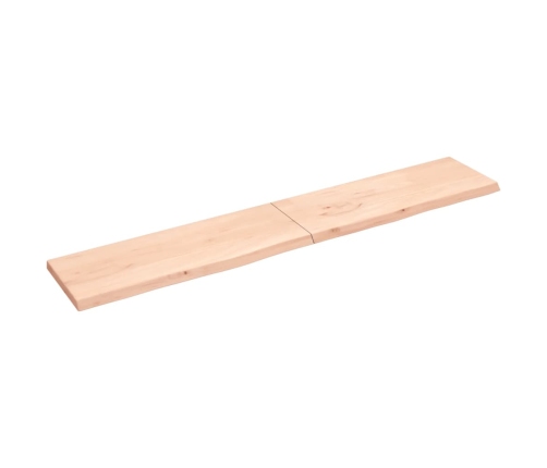 Estante de pared madera maciza roble sin tratar 220x40x(2-4) cm