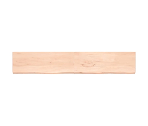 Estante de pared madera maciza roble sin tratar 220x40x(2-4) cm