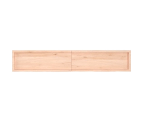 vidaXL Estante de pared madera maciza roble sin tratar 220x40x(2-4) cm