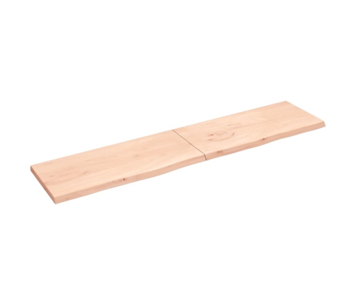 Estante de pared madera maciza roble sin tratar 220x50x(2-4) cm