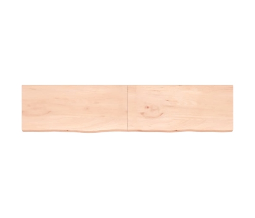 Estante de pared madera maciza roble sin tratar 220x50x(2-4) cm