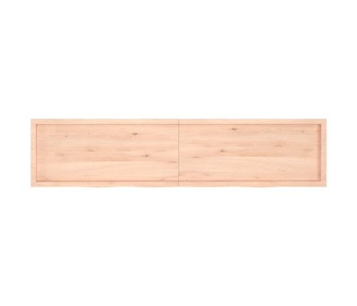 vidaXL Estante de pared madera maciza roble sin tratar 220x50x(2-4) cm