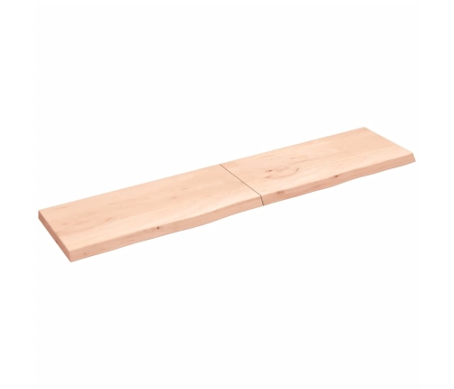 Estante de pared madera maciza roble sin tratar 220x50x(2-6) cm