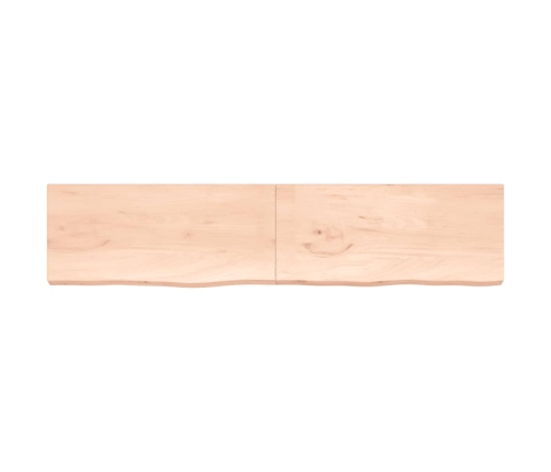 Estante de pared madera maciza roble sin tratar 220x50x(2-6) cm