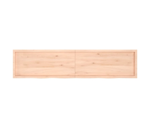 Estante de pared madera maciza roble sin tratar 220x50x(2-6) cm