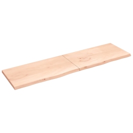 Estante de pared madera maciza roble sin tratar 220x60x(2-4) cm