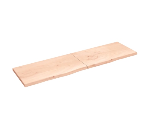 Estante de pared madera maciza roble sin tratar 220x60x(2-4) cm