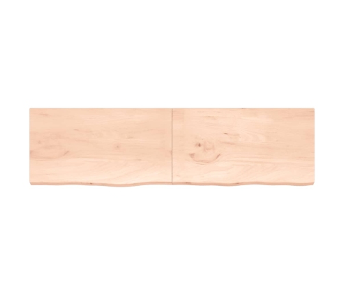 Estante de pared madera maciza roble sin tratar 220x60x(2-4) cm