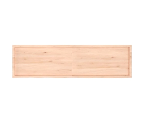 Estante de pared madera maciza roble sin tratar 220x60x(2-4) cm