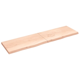 Estante de pared madera maciza roble sin tratar 220x60x(2-6) cm