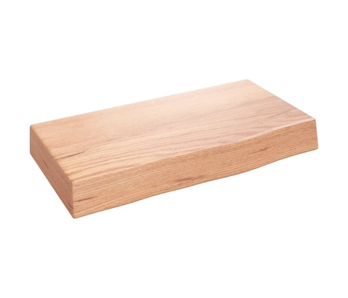 Estante de pared madera de roble tratada marrón claro 40x20x6cm