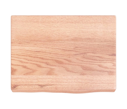 Estante pared madera roble tratada marrón claro 40x30x(2-4) cm