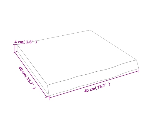 Estante pared madera roble tratada marrón claro 40x40x(2-4) cm