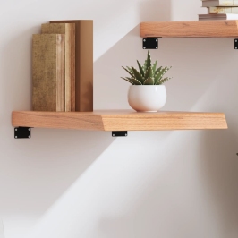 Estante pared madera roble tratada marrón claro 40x50x(2-6) cm
