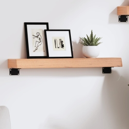 Estante de pared madera de roble tratada marrón claro 60x10x6cm