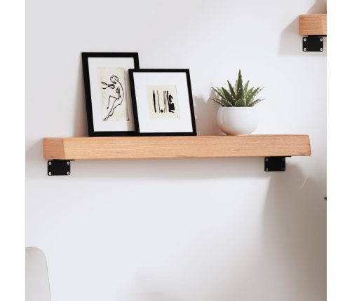 Estante de pared madera de roble tratada marrón claro 60x10x6cm