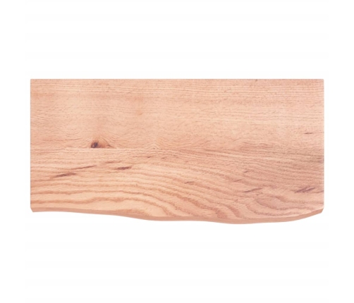 Estante pared madera roble tratada marrón claro 60x30x(2-4) cm