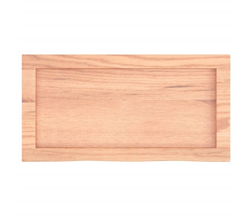 Estante pared madera roble tratada marrón claro 60x30x(2-4) cm