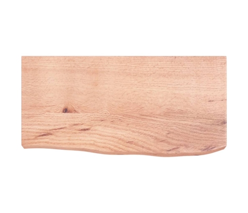 Estante pared madera roble tratada marrón claro 60x30x(2-6) cm